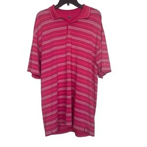 Nike Golf Polo Shirt Mens XL Blue Pink Stripe Performance Stretch Lexus